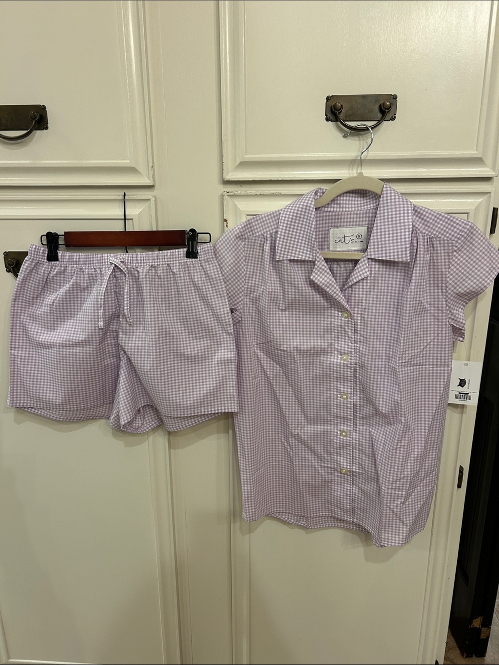 cit2 Lavender Gingham Short Pajama Set - Women's Sleepwear